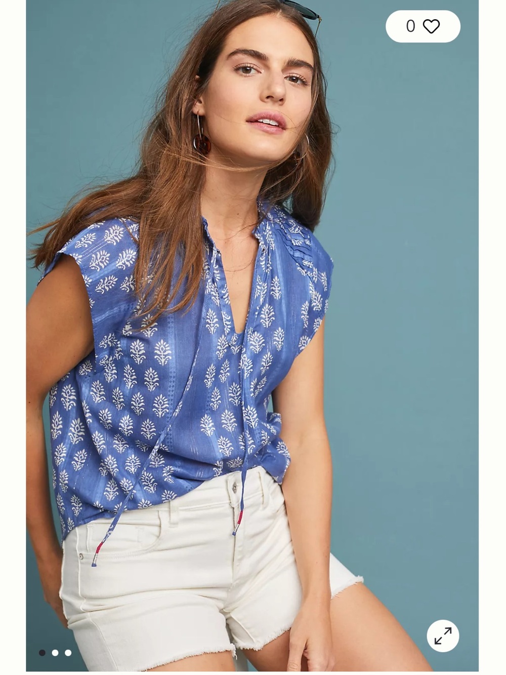 Anthropologie Dali Printed Blouse By Maeve